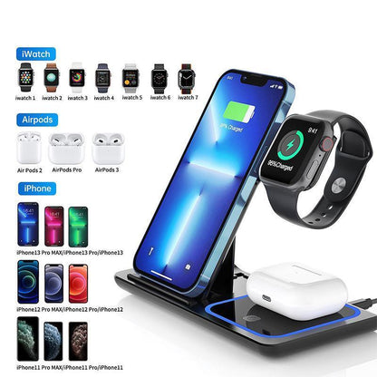 3 in 1 15W Wireless Charger Dock Qi Fast Charging For iPhone Apple Watch