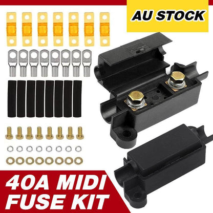 40A Midi Fuse Kit 4 Ans Holder 7 X 40 Amp Fuses To Suit Redarc Bcdc Dual Battery