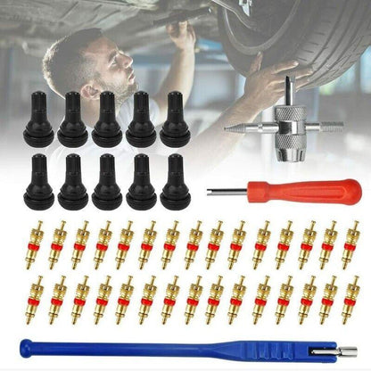 43Pcs Car Tyre Valve Tool Stem Puller Base Quick Remover Tire Repair Installer
