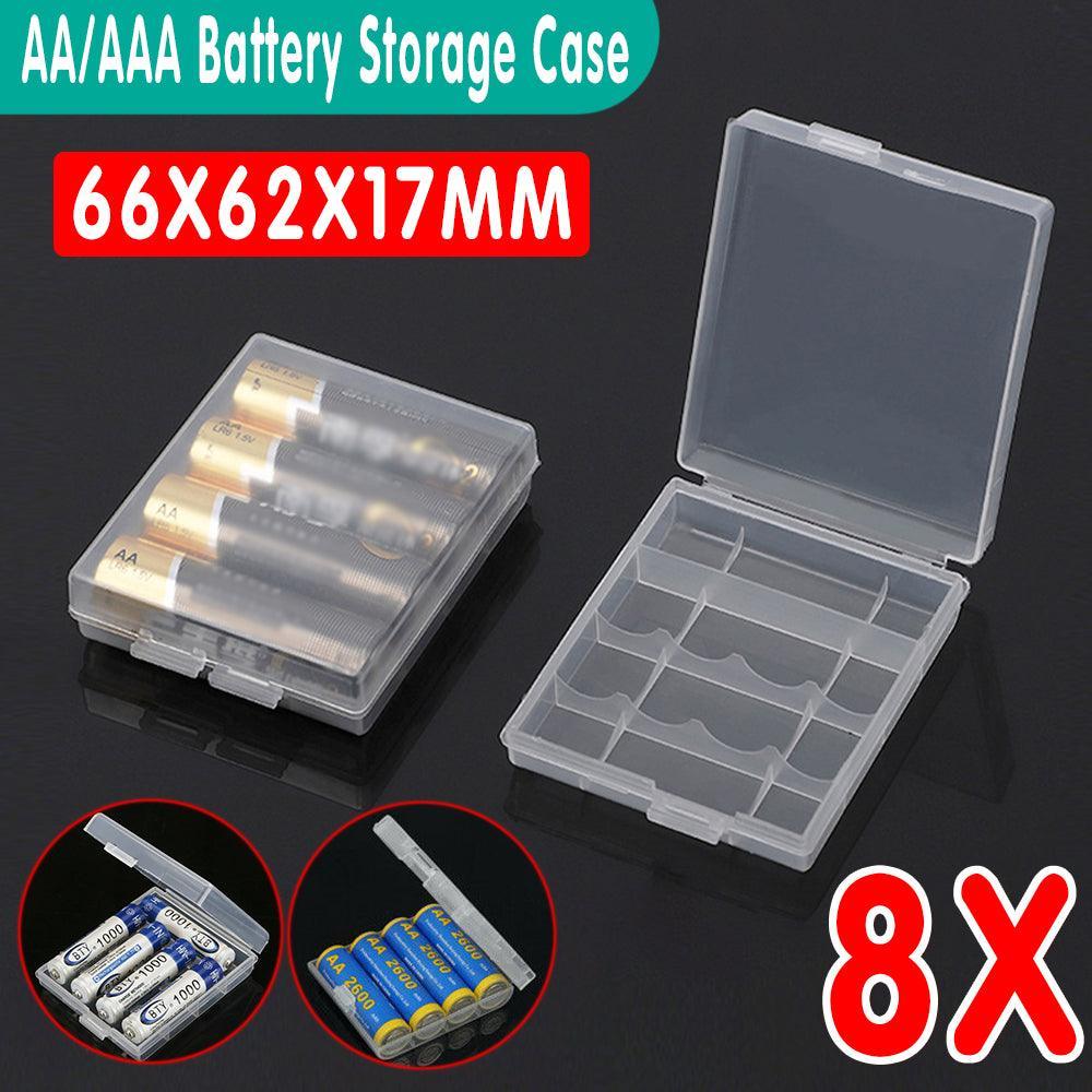 8X Clear Plastic Aa Aaa Battery Box Storage Case Cover Batteries Holder