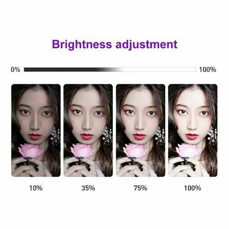 8" Led Ring Light With Tripod Stand & Phone Holder Dimmable Desk Makeup Kit Usau