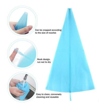 2/4PCS Reusable Silicone Pastry Bag DIY Icing Bags Cream Cake Decorating - 2 PCS(20 inch *2)