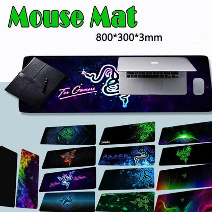 Gaming Keyboard and Mouse Pad Extended Desk Mat 800x300mm Non Slip Base - 15