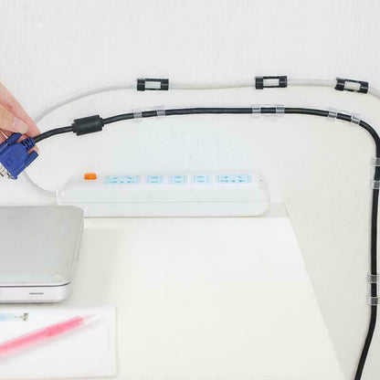 20PCS Cable Clips Management Holder Cord Wire Line Organizer Self-Adhesive M - M Size - Transparent x 20 PCS