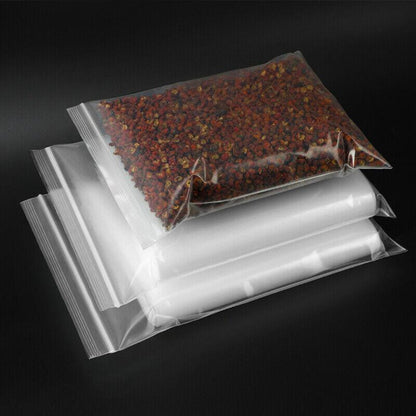 100PCS 100micron Bulk Clear Resealable PE Plastic Zip Bags - 15*22CM