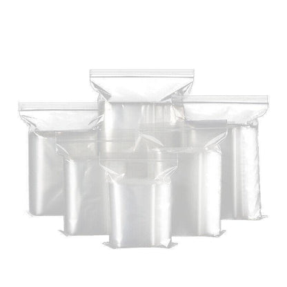100PCS 100micron Bulk Clear Resealable PE Plastic Zip Bags - 15*22CM