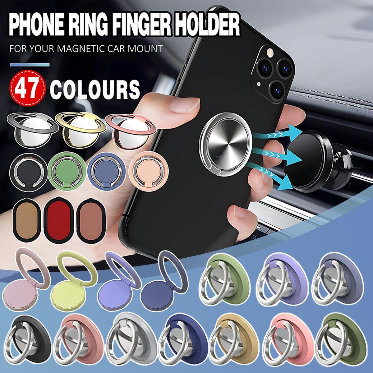 Iring Phone Ring Finger Holder Stand Car Mount Hook For Iphone Ipad Mobile Grip - E- Black