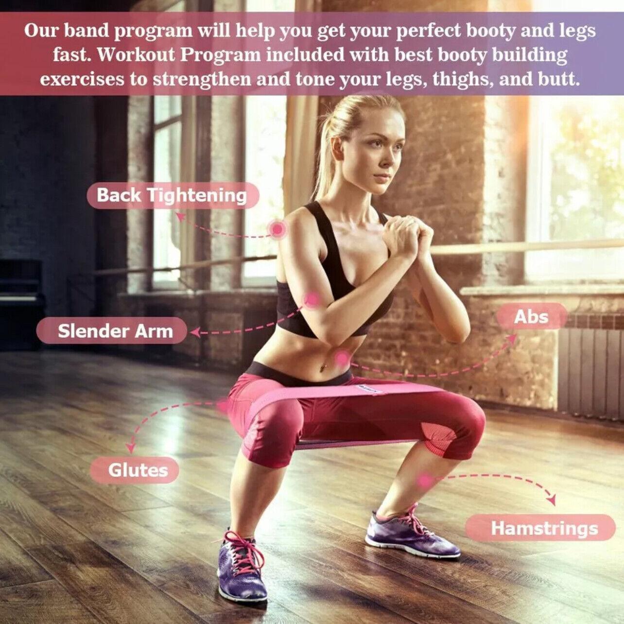 Aolikes Set 3 Resistance Booty Bands Hip Circle Loop Bands Workout Exercise - Set of 3 (Light Grey,Grey,Black) with Bag