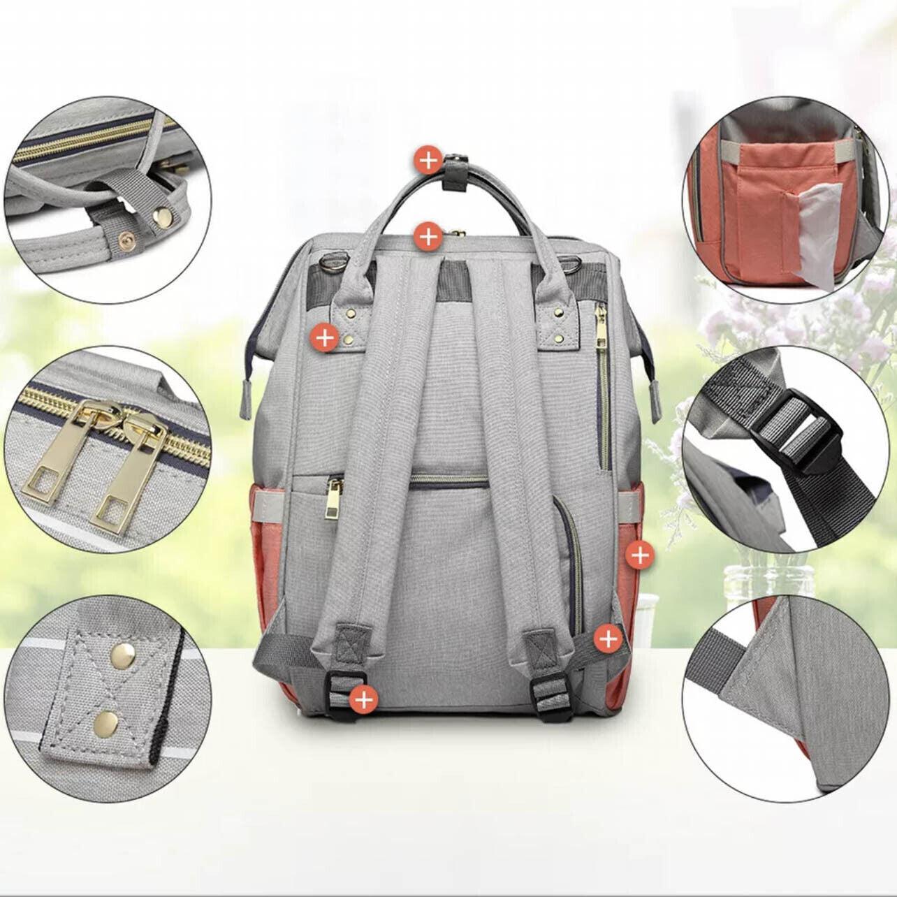 Luxury Multifunctional Diaper Nappy Backpack Maternity Mummy Changing Bag - Black