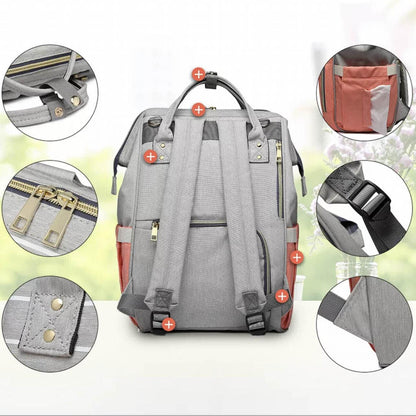 Luxury Multifunctional Diaper Nappy Backpack Maternity Mummy Changing Bag - Black