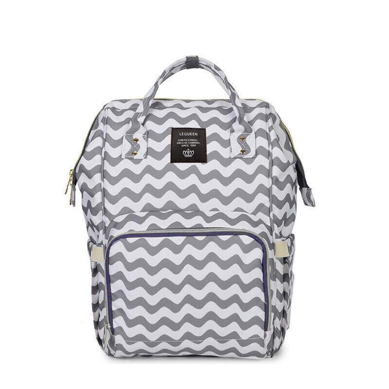 Luxury Multifunctional Diaper Nappy Backpack Maternity Mummy Changing Bag - Pink Gray