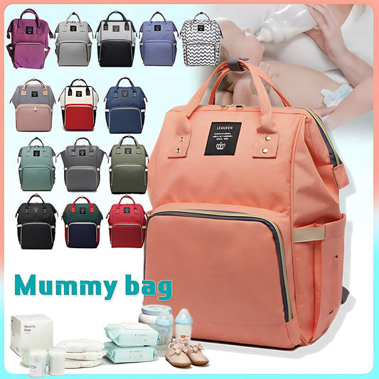 Luxury Multifunctional Diaper Nappy Backpack Maternity Mummy Changing Bag - Light Gray
