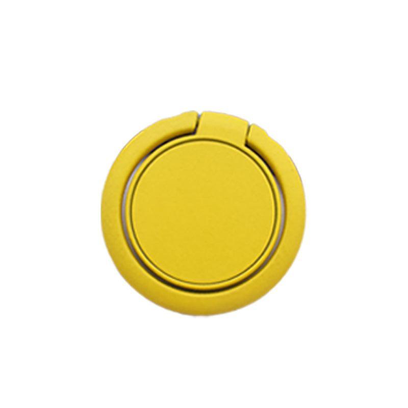 NEW 1PC Ring Mobile Phone Holder Solid Color Ring Bracket 360 Rotation - Yellow