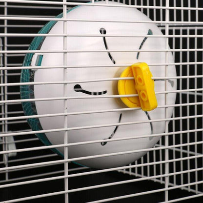Blue Hamster Guinea Pig Running Disc Cage Accessories Running Round Wheel Pet Toys - 17.5CM
