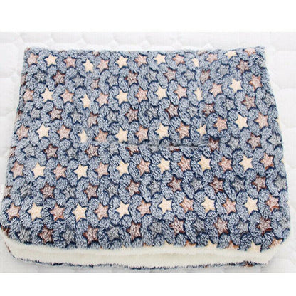 S Size Puppy Dog Cat Cushion Mattress Blanket Bed Soft Warm Pet Pad Winter Kennel House - Navy Cat