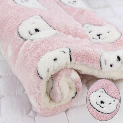 S Size Puppy Dog Cat Cushion Mattress Blanket Bed Soft Warm Pet Pad Winter Kennel House - Navy Cat