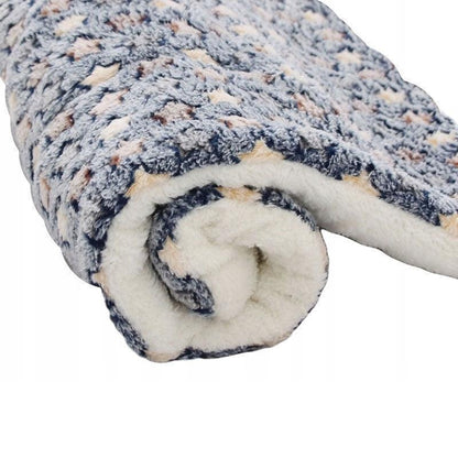 S Size Puppy Dog Cat Cushion Mattress Blanket Bed Soft Warm Pet Pad Winter Kennel House - Navy Cat