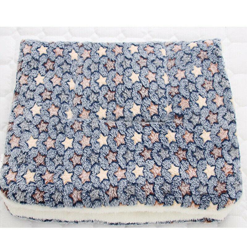 S Size Puppy Dog Cat Cushion Mattress Blanket Bed Soft Warm Pet Pad Winter Kennel House - Blue Brownstar