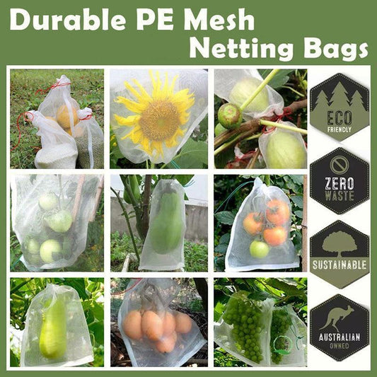 50X Fruit Net Bags Agriculture Garden Vegetable Protection Mesh Insect Proof - 10*15 (50 PCS)