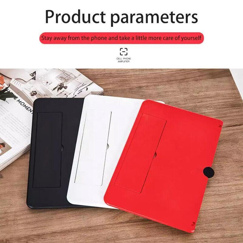 12" Folding Amplifier Stand Adjustable 3D Mobile Phone Screen Magnifier - White