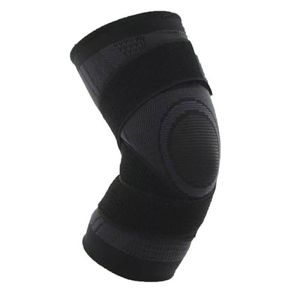 3D Weaving Knee Brace Breathable Sleeve Support Running Jogging Joint Pain Leg Black - Black-L