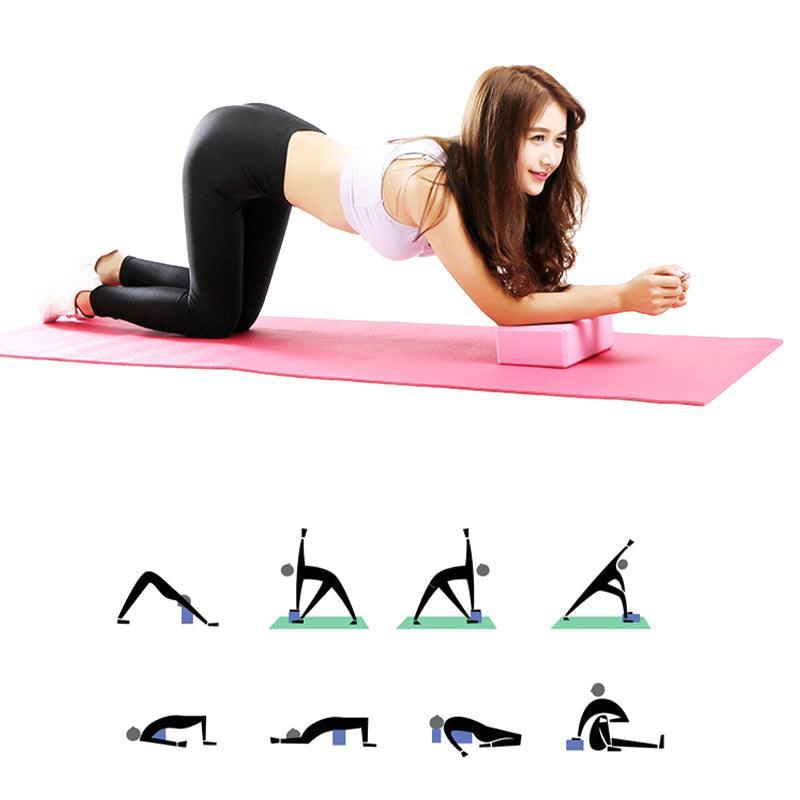 2PCS Yoga Blocks Foam Brick Fitness Exercise Stretch Gym Pilates Tool - Green