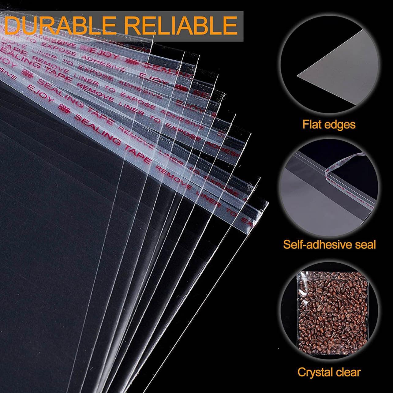 Multi-size Clear Self-Seal Cellophane Bags - Bulk Adhesive Opp - 30*44+4