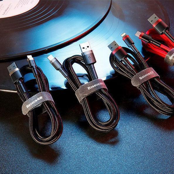 Baseus USB Charging Cable Data Charger Cord For iPhone 13 12 11 XS XR 8 7 iPad 2PCS 2M - Red+ Red 2PCS 2M