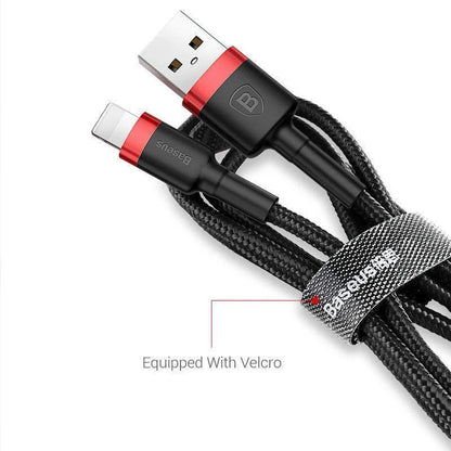 Baseus USB Charging Cable Data Charger Cord For iPhone 13 12 11 XS XR 8 7 iPad 1PC 1M - Red+ Red