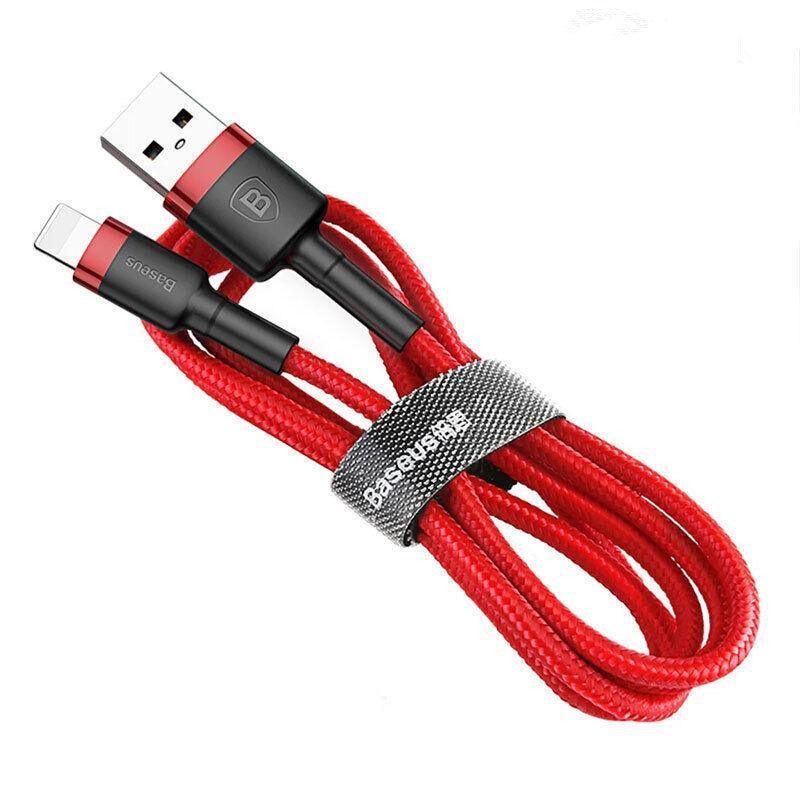 Baseus USB Charging Cable Data Charger Cord For iPhone 13 12 11 XS XR 8 7 iPad 1PC 1M - Red+ Red