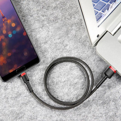 Red and Red Baseus USB To Type-C Charger Cable 3A Fast Charging For Huawei - 3M 1PC