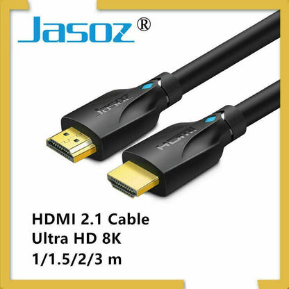 Jasoz 8K Ultra Hd Premium Hdmi Cable V2.1 3D High Speed Braided Ethernet 1 2 3M - 2 m