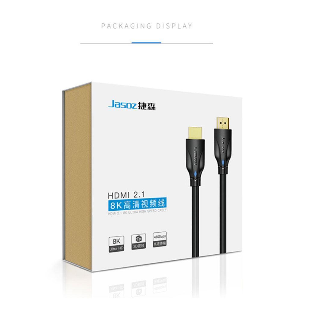 Jasoz 8K Ultra Hd Premium Hdmi Cable V2.1 3D High Speed Braided Ethernet 1 2 3M - 3 m