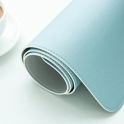 Large Leather Mouse Pad 80x40cm Desk Mat Gaming Extended Waterproof Anti Slip - Grey