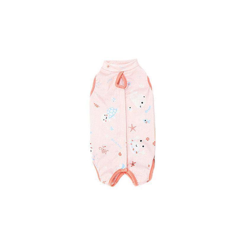Pet Cat Postoperative Recovery Suit Pet Surgery Clothing Sterilization Weaning Pink - M(Bust: 38cm Length:27cm)