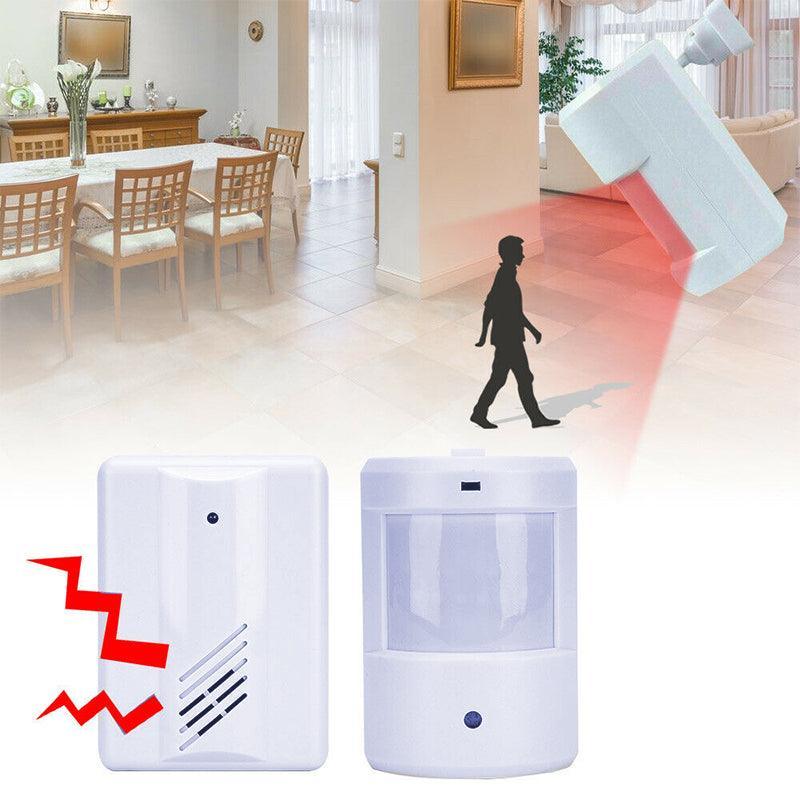 Restaurant Shop Door Entry Wireless Pir Motion Sensor Door Chime Door Bell Alarm - 2 Receivers+1 Sensor