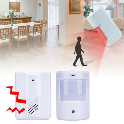 Restaurant Shop Door Entry Wireless Pir Motion Sensor Door Chime Door Bell Alarm - 2 Receivers+1 Sensor