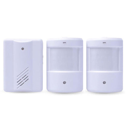 Restaurant Shop Door Entry Wireless Pir Motion Sensor Door Chime Door Bell Alarm - 2 Receivers+1 Sensor