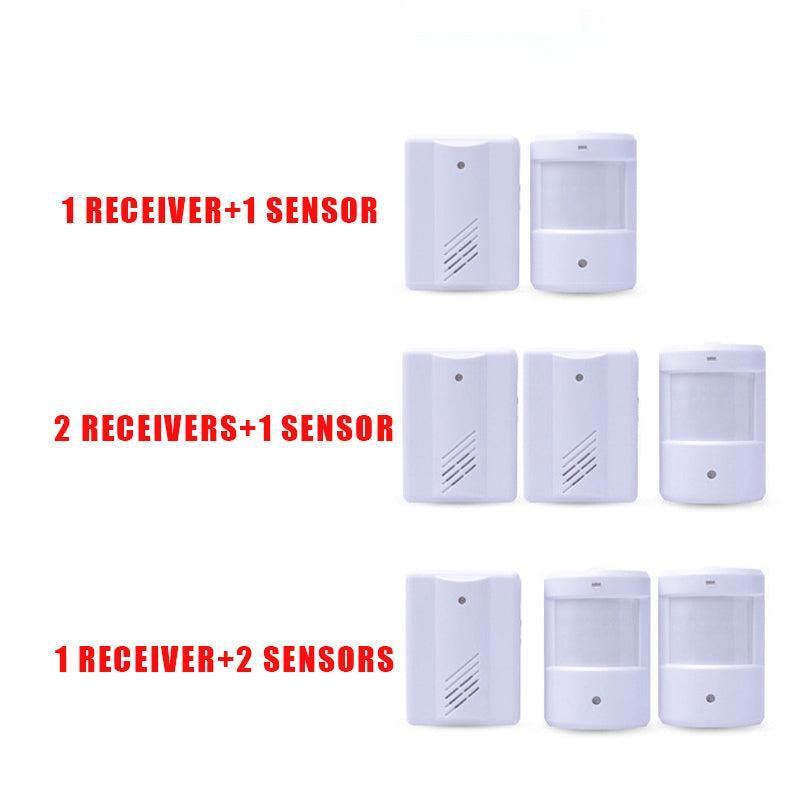 Restaurant Shop Door Entry Wireless Pir Motion Sensor Door Chime Door Bell Alarm - 1 Receiver+2 Sensors