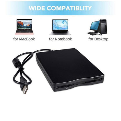 External USB 3.5" Floppy Drive for Windows & Mac - Retro Data Access