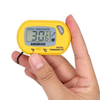 Aquarium Thermometer LCD Digital Aquarium Fish Tank Water Temperature Marine - Black