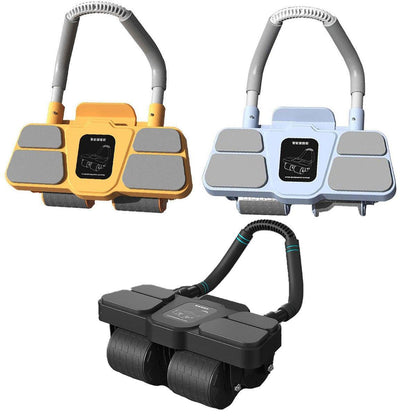 Four Wheel Abdominal Roller Automatic Rebound Ab Machine Home Fitness Equipment - Black