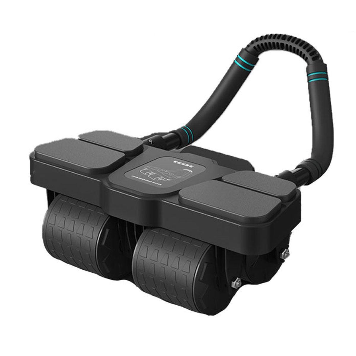 Four Wheel Abdominal Roller Automatic Rebound Ab Machine Home Fitness Equipment - Black