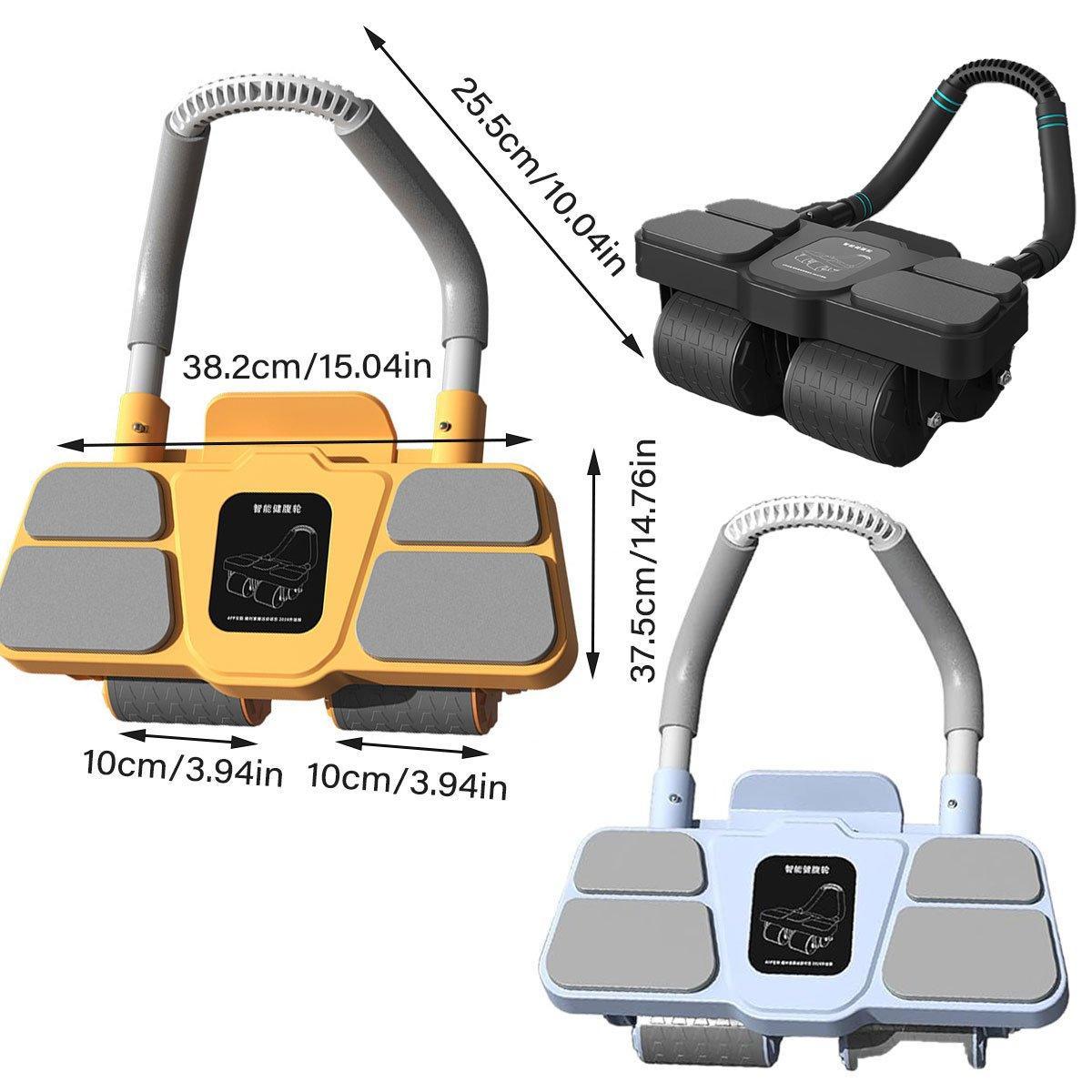 Four Wheel Abdominal Roller Automatic Rebound Ab Machine Home Fitness Equipment - Blue