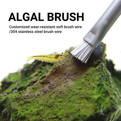 Algae Cleaning Brush for Stone Wood Aquarium Water Grass Landscaping - Stainless Steel Brush Wire-15cm