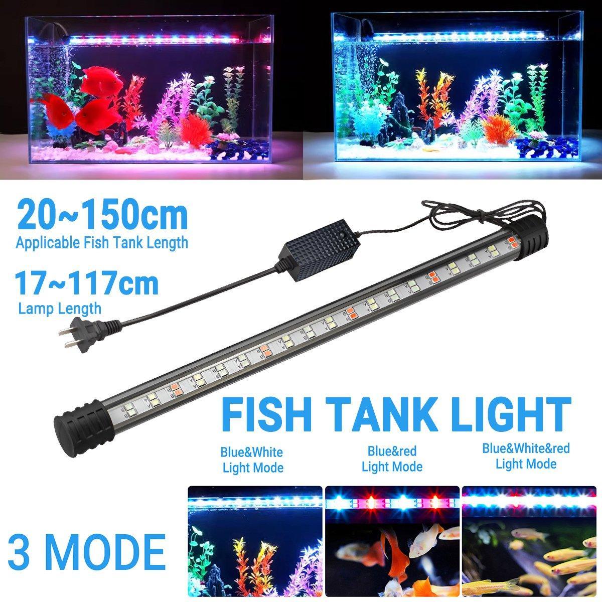 Aquarium Fish Tank Light LED Waterproof Full Spectrum Aqua Lamp RGB - 37cm 62Led