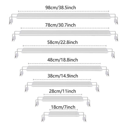 LED Colour Changing Aquarium Light Fish Tank Water Bracket Lamp Clip - 58cm