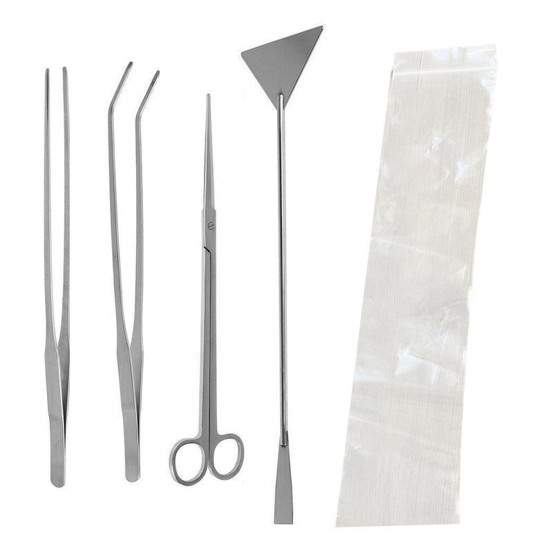 Stainless Steel Aquarium Tool Set Tweezers Scissors Spatula Kit 4 5 6PCS - 6PCS Tool + Bag