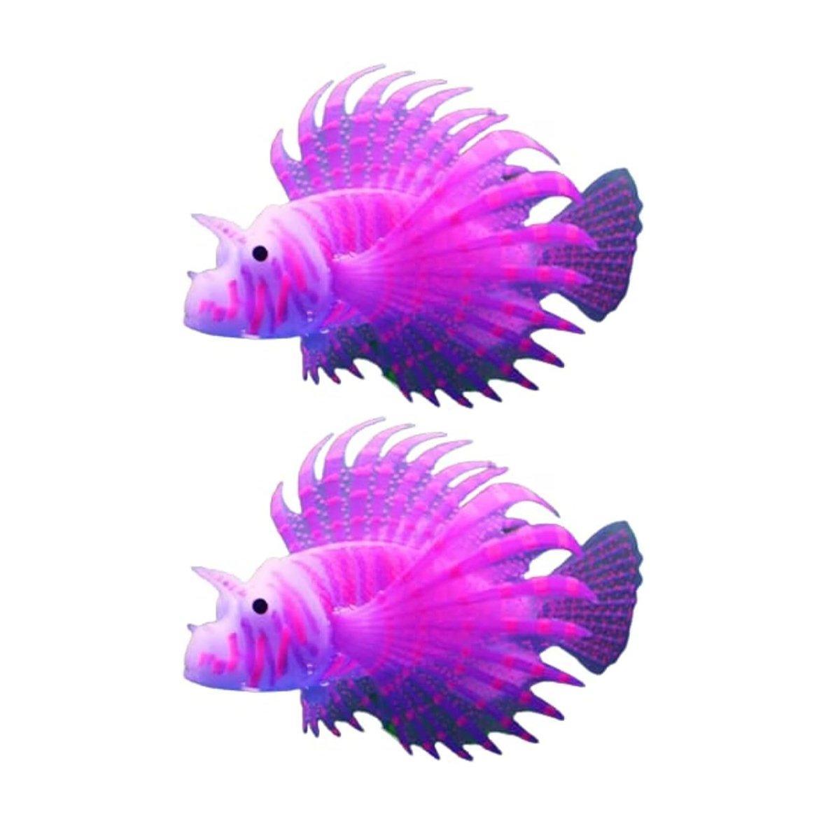 2PCS Artificial Betta Fish Aquarium Decorations Silicone Floating Moving Fish - Sky Blue Goldfish