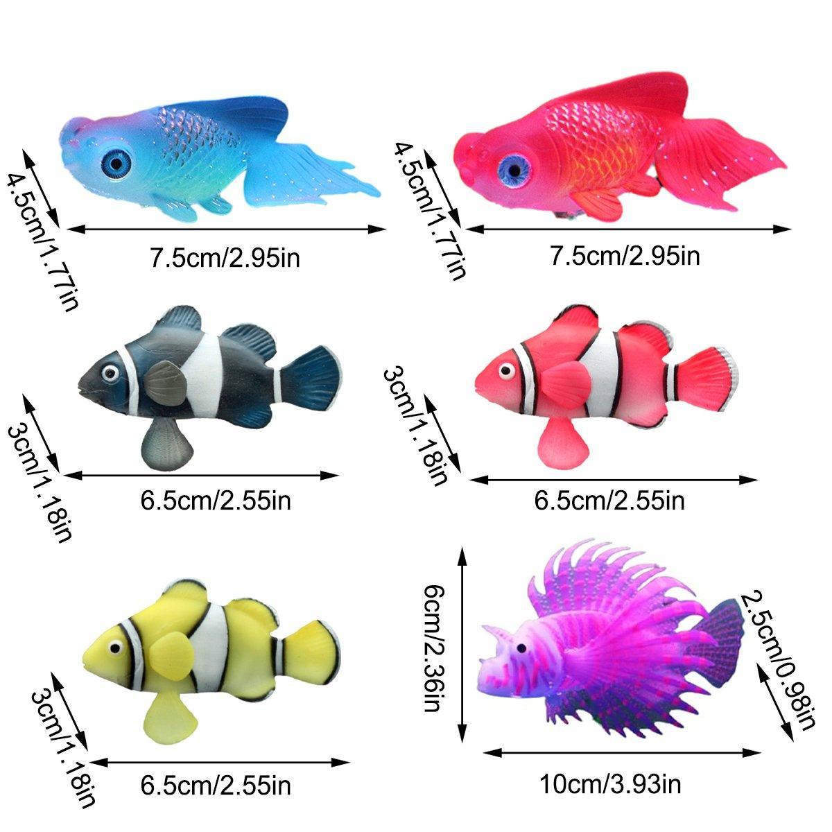 2PCS Artificial Betta Fish Aquarium Decorations Silicone Floating Moving Fish - Purple Lionfish